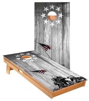 Skip's Garage Raise The Flag Cornhole Boards