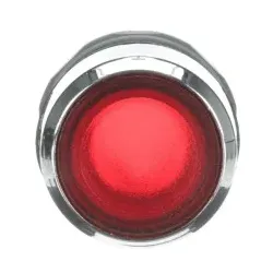 ABB MP1-21R Leuchtdrucktaster, rot, flach-tastend, Frontring, Kunststoff verchromt beleuchtbar, transparent 1SFA611100R2101