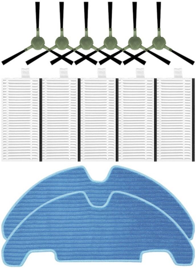 INF Kit de pièces de rechange compatible avec Lefant M330 PRO - filtres x5, brosses latérales x6, chiffons de vadrouille x2