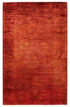 Overton "Vibrance One-of-a-Kind Hand-Knotted Area Rug - Orange, 3' 10"" x 6' 3"" - 3' 10"" x 6' 3"""