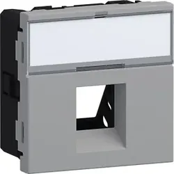 Hager G45DM051LAN Geräteeinbauset für 1x RJ45 Typ 05 Direkt Klipping 45x45 Aluminium