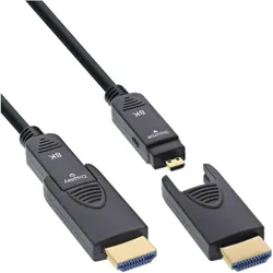 InLine HDMI AOC Kabel, Ultra High Speed HDMI Kabel, 8K4K, schwarz, 10m (20 m), Videokabel, Schwarz