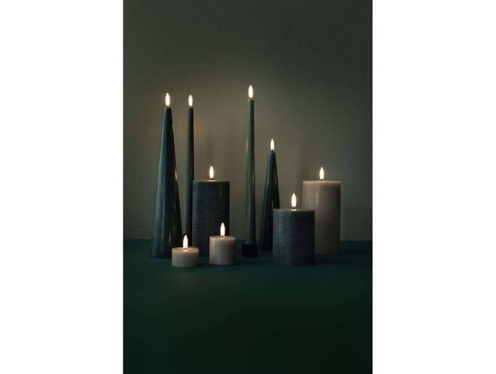 LED-Stumpenkerze, 10 cm, piniengrün, Wachs - Uyuni Lighting - Wohnzimmer - Sonstige