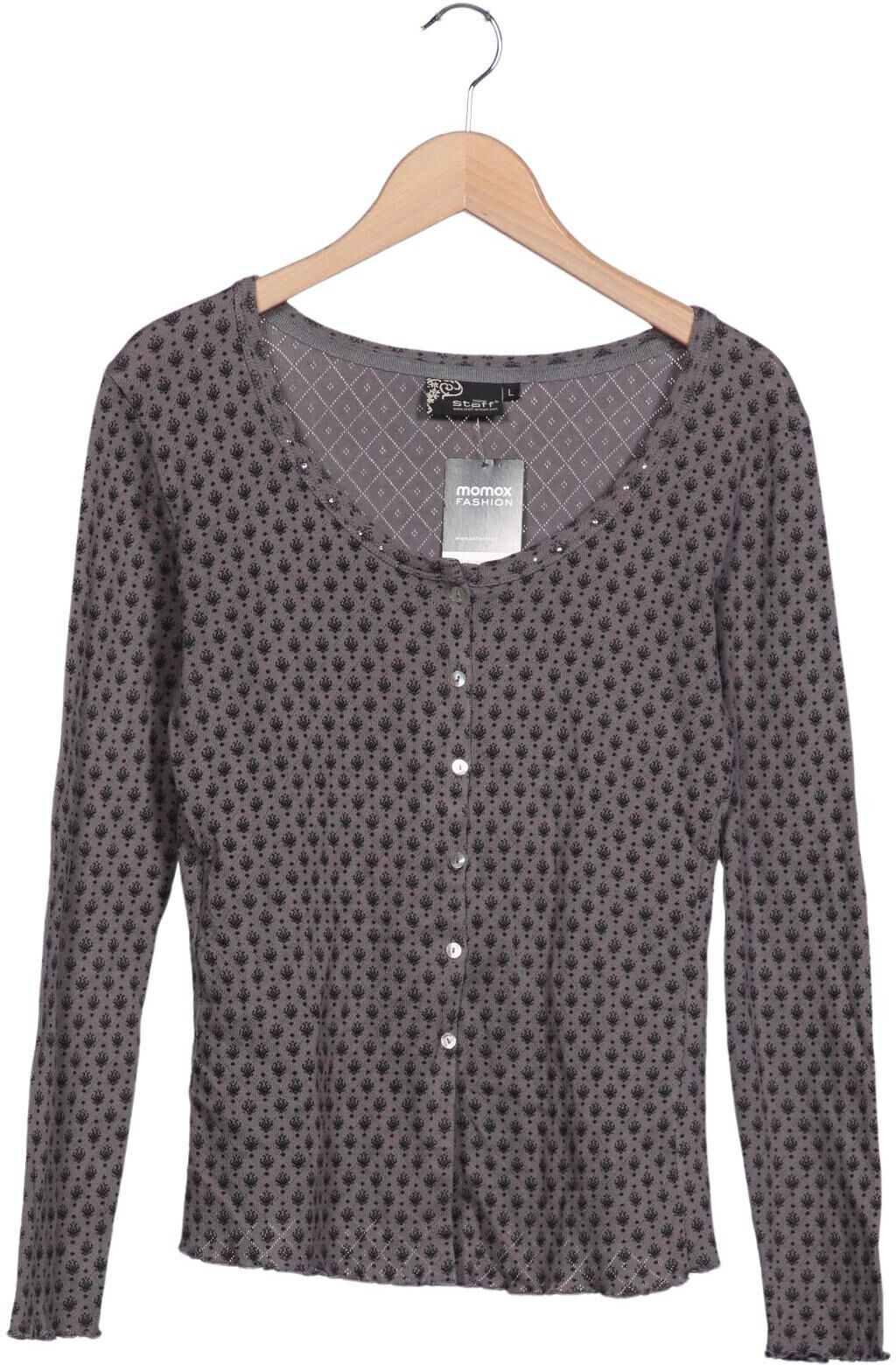 Staff Damen Strickjacke, Grau, Gr. L, Baumwolle - Second Hand