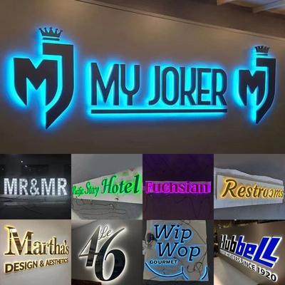 Custom Backlit LED Metal Logo Sign For Business Branding And Wall Display Custom Backlit LED Metal Logo Sign For Business Branding And Wall Display
