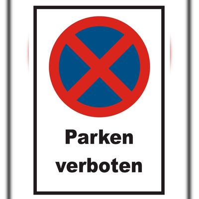 HB-Druck Parken verboten Schild A6 Rückseite selbstklebend