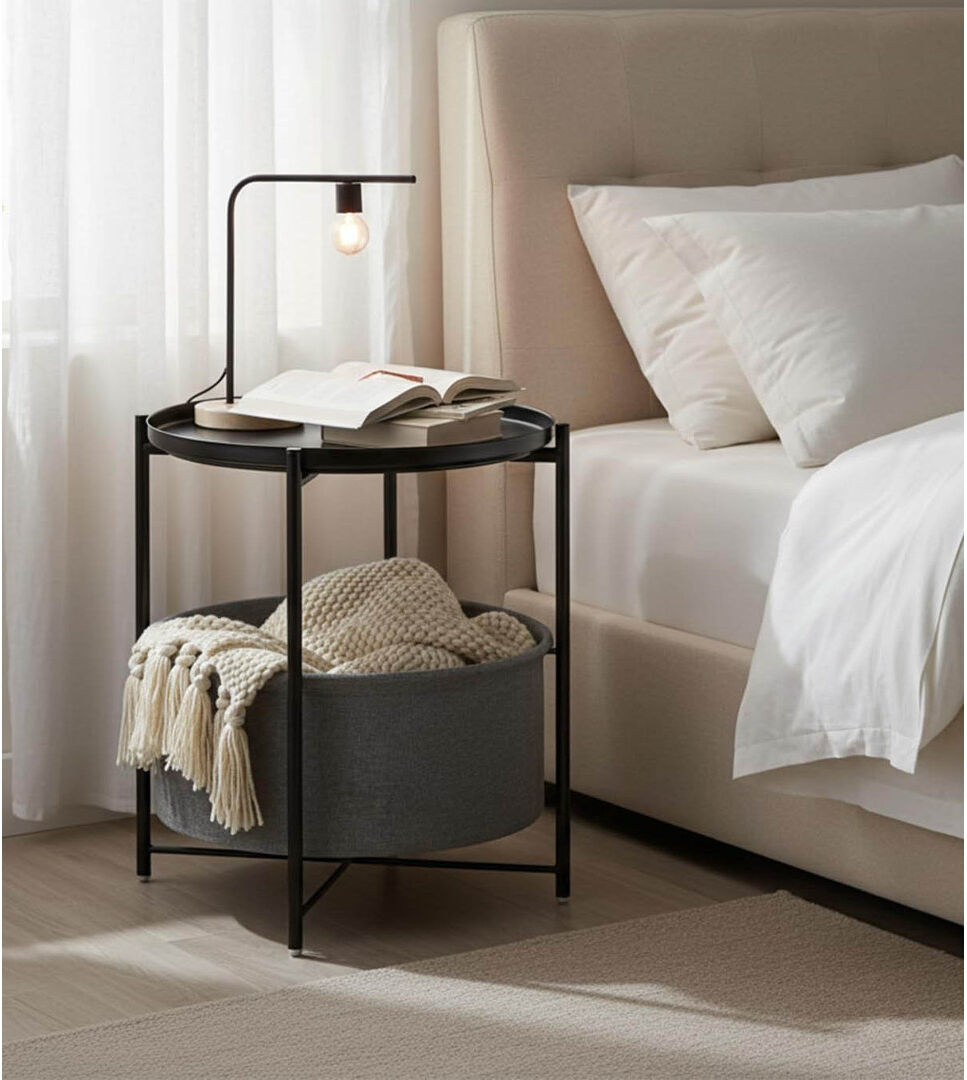Brayden Studio End Table Black 52cm H X 45cm W X 45cm D