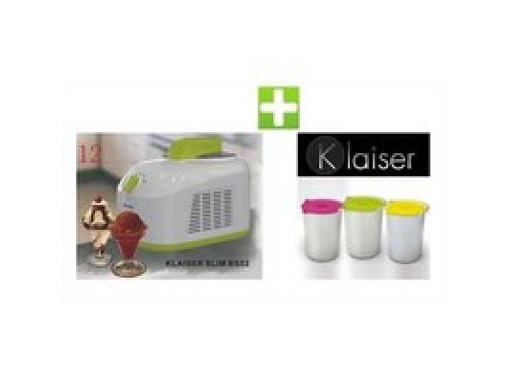 PACK KLAISER SLIM BS52 TURBINE A GLACES PROFESSIONNELLE AVEC LIVRE DE 62 RECETTES + Set de 3 Bols Supplémentaires