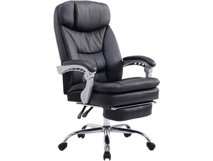 CLP Chefsessel Lederlook Schwarz, Metall, 65x115x66 cm, Büromöbel, Bürostühle, Chefsessel