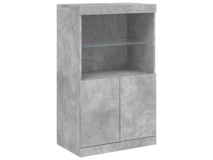 Meuble rangement - Buffet avec lumières LED gris béton 60 5x37x100 cm poisd:26.93kg &896
