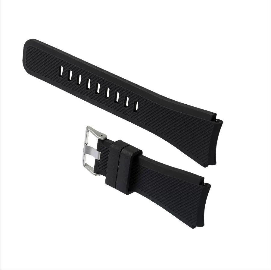 INF Silikonarmband kompatibel mit Samsung Gear S3 – Komfortabel & Flexibel Schwarz 20 mm