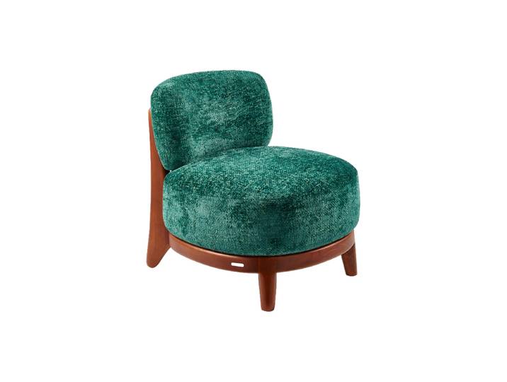 Massiver Design Loungesessel „Fizz“ Esche Chenille Grün Pols Potten