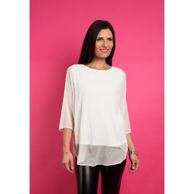 Langarmbluse SEIDEL MODEN "Otto exclusiv", Damen, Gr. 36, weiß (sanftes weiß), Single Jersey, Obermaterial: 100% Polyester. Obermaterial 2: 95% Viskose, 5% Elasthan, unifarben, Basic, regular fit Po-bedeckend, U-Boot-Ausschnitt, gerader Abschluss,...