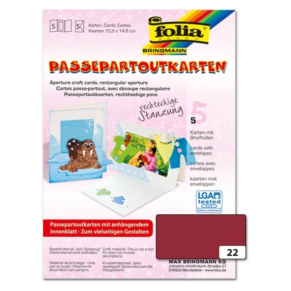 Folia Passepartouts 220g/m², rechteckige Stanzung (5 Stk.) (130522)