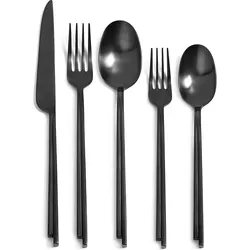 Dune Besteckset, schwarz, 5-teilig