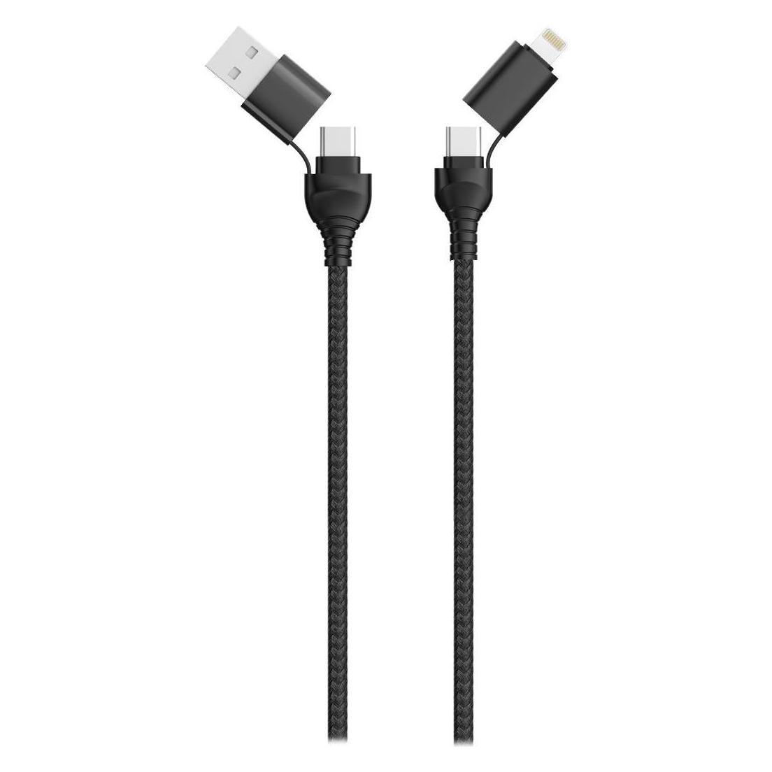 2GO USB / Type C Datenkabel 4in1 schwarz 120cm (1.20 m, USB 3.2 Gen 1) (797369)
