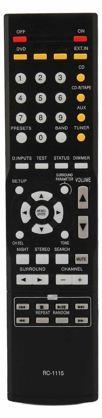 RC 1115 Afstandsbediening vervanging voor Denon AVR 390, 591, 930, 1312, 1612, 2807, 2808, 2809