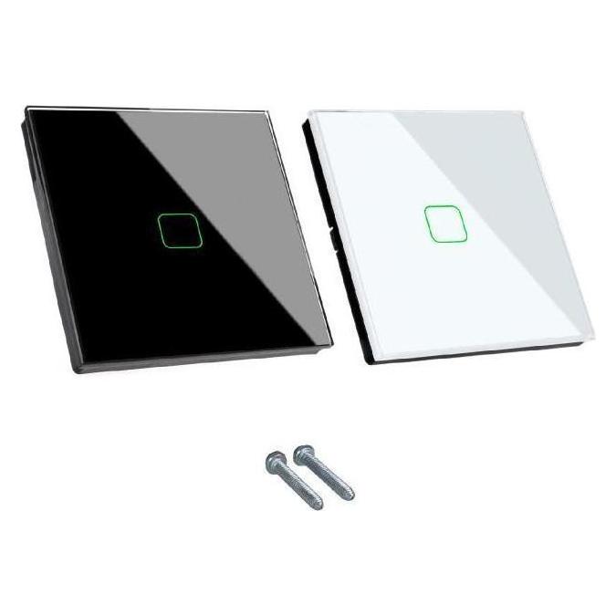 Maclean Smart WiFi Touch Lichtschalter kompatibel mit Tuya APP Wallschalter Glasschalter mit farbwechselnder (MCE716)