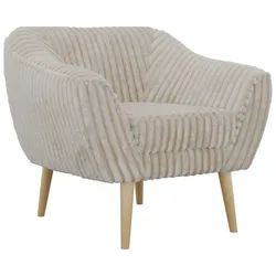 SESSEL PIRS - Beige Cord - Holzbeine