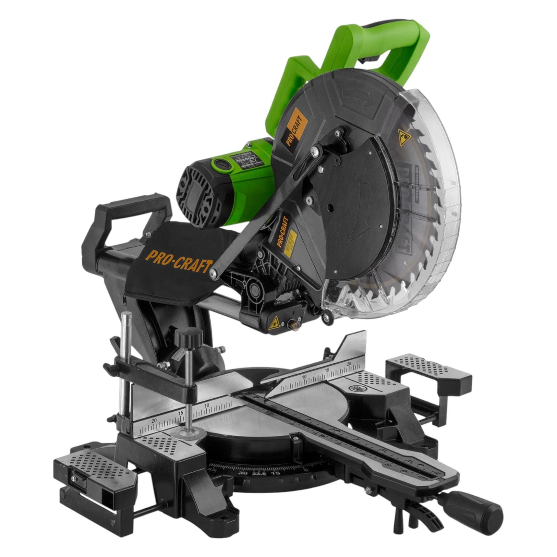 Procraft PGS305 Kapp- und Gehrungssäge 2000 W + 305 mm Sägeblatt 40 Z & Staubfangbeutel (PGS305)