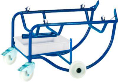 Fasskipper für 200-Liter-Fass, mit 4 Rollen, Wanne 10 Liter