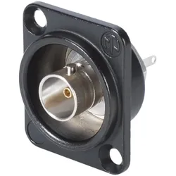 NEUTRIK® BNC, 2-pol , Metall-, Löttechnik-Einbaubuchse, hartvergoldete(r) Kontakt(e), Type D, schwarz verchromt