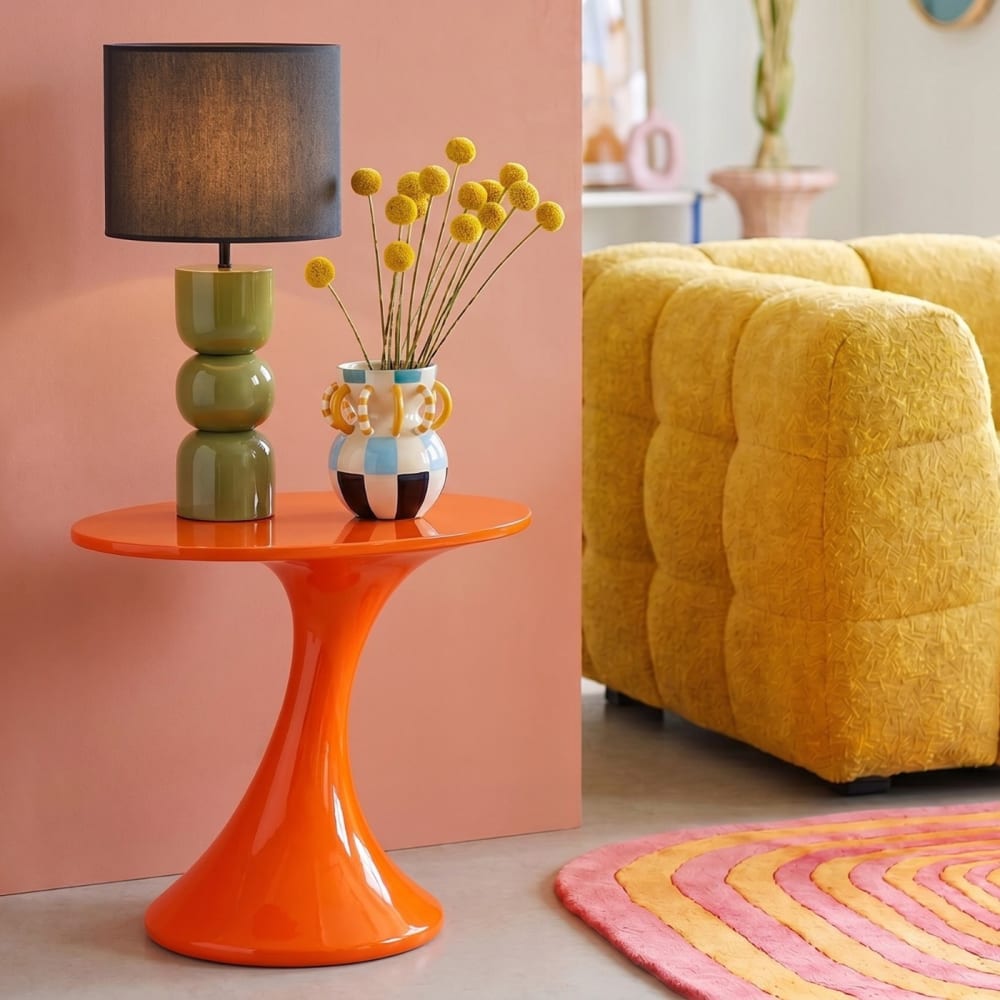 Kare Design Table d'appoint ovale orange Orange 50x58x39cm