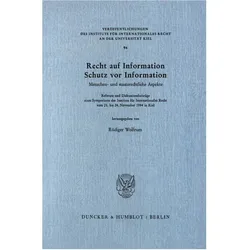Recht auf Information, Schutz vor Information., Fachbücher von Rüdiger Wolfrum