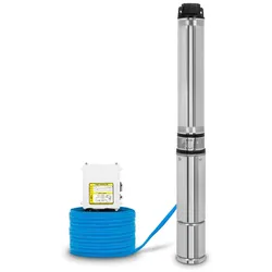 EBERTH 4" Tiefbrunnenpumpe aus Edelstahl, 550W, 1 1/2" Anschluss, 20m Kabel, max. Förderhöhe 43m, mit Schmutzsieb