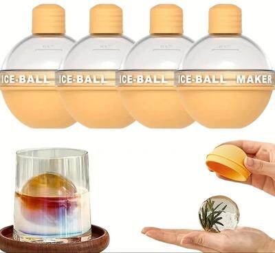 Uplifted Finds Spherical Ice Molds For Whiskey And Cocktails 4 Pcs Yellow