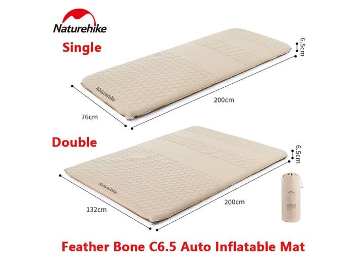 Natureifa-Matelas Gonflable existent C6.5, Coussin Auto-Gonflant, Polymères Résistants à l'Humidité, Matelas de Couchage en Éponge pour Camping en Plein Air