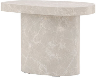 Ivy Bronx Daoud Oval Side Table Light Grey 35cm H X 30cm W X 50cm D