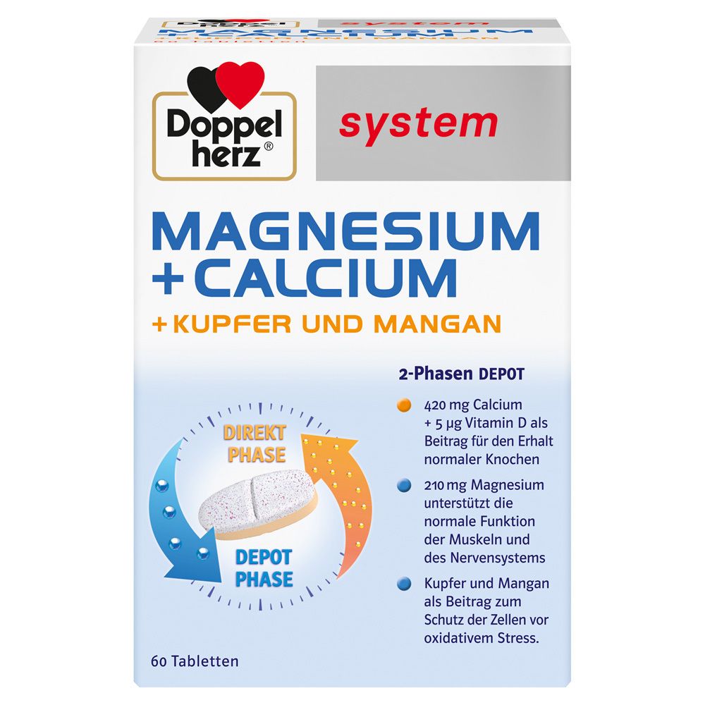 Doppelherz Magnesium+Calc.+Kupfer+Mangan syst.Tab. 60 St Tabletten