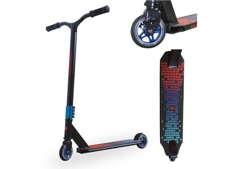 Schildkröt Stunt Scooter Kickless – Freestyle Scooter mit HIC Compression, Alu Deck 50x11 cm, 100 mm PU Räder mit Alufelge, ABEC9 Kugellager, belastbar bis 100 kg