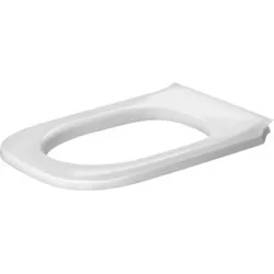 Duravit D-Code WC-Sitzring, verlängerte Ausführung, Bügelbefestigung, mit Scharnieren aus Edelstahl, Weiß hochglänzend, 0060710000