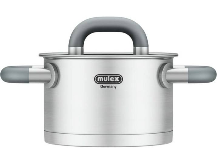 Mulex Kochtopf LUGANO, Edelstahl 18/10, Messskala, Schütrand, Kapselboden, Induktion