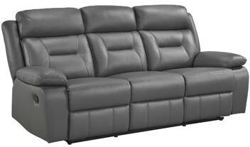 Fremont & Park Papyrus Leather Match Manual Double Reclining Sofa
