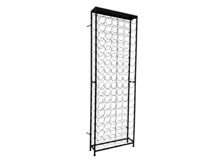 Xhnifbn Weinregal Metall Standregal für 108 Flaschen Schwarz Platz für 108 Flaschen aus pulverbeschichtetem Schmiedeeisen inklusive Wandhalterung für Weinkeller und Kaminzimmer.