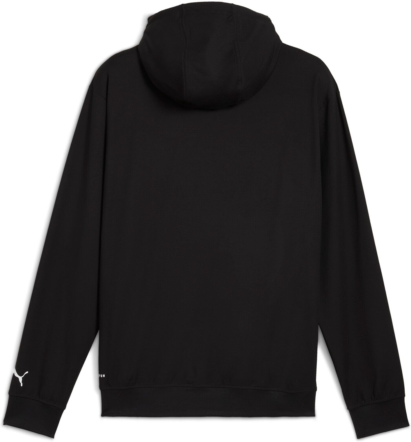 Kapuzensweatshirt PUMA "M CLOUDSPUN BRANDED HOODIE", Herren, Gr. S, schwarz (puma schwarz, q1), Jersey, Obermaterial: 85% Polyester, 15% Elasthan, regular fit normal, Rundhals, angesetztes Bündchen, Sweatshirts Kapuzensweatshirt, mit Kängurutasche, mit Dr