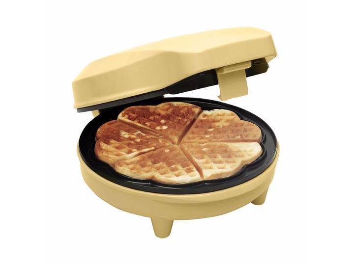 Bestron Herzwaffelautomat ASW217V – Waffeleisen/Brezeleisen – gelb