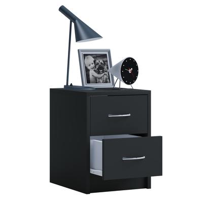Nachttisch VCM "Holz Nachtschrank Nachttisch Schublade Boxal Mini", schwarz, B:35cm T:35cm, Tische, Nachttisch
