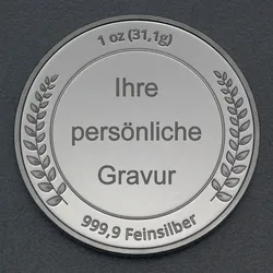 Silbermedaille 1oz (Lorbeerkranz), gravierbar