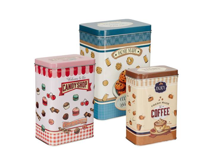Vorratsdose Set Retro 3-teilig bunt