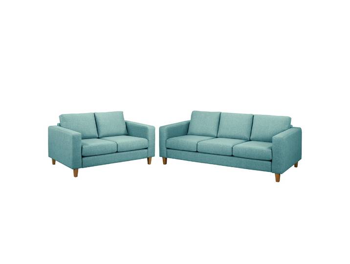 Ensemble 2 éléments Turquoise Tissu Lark 214 x 86 x 90cm Scandi