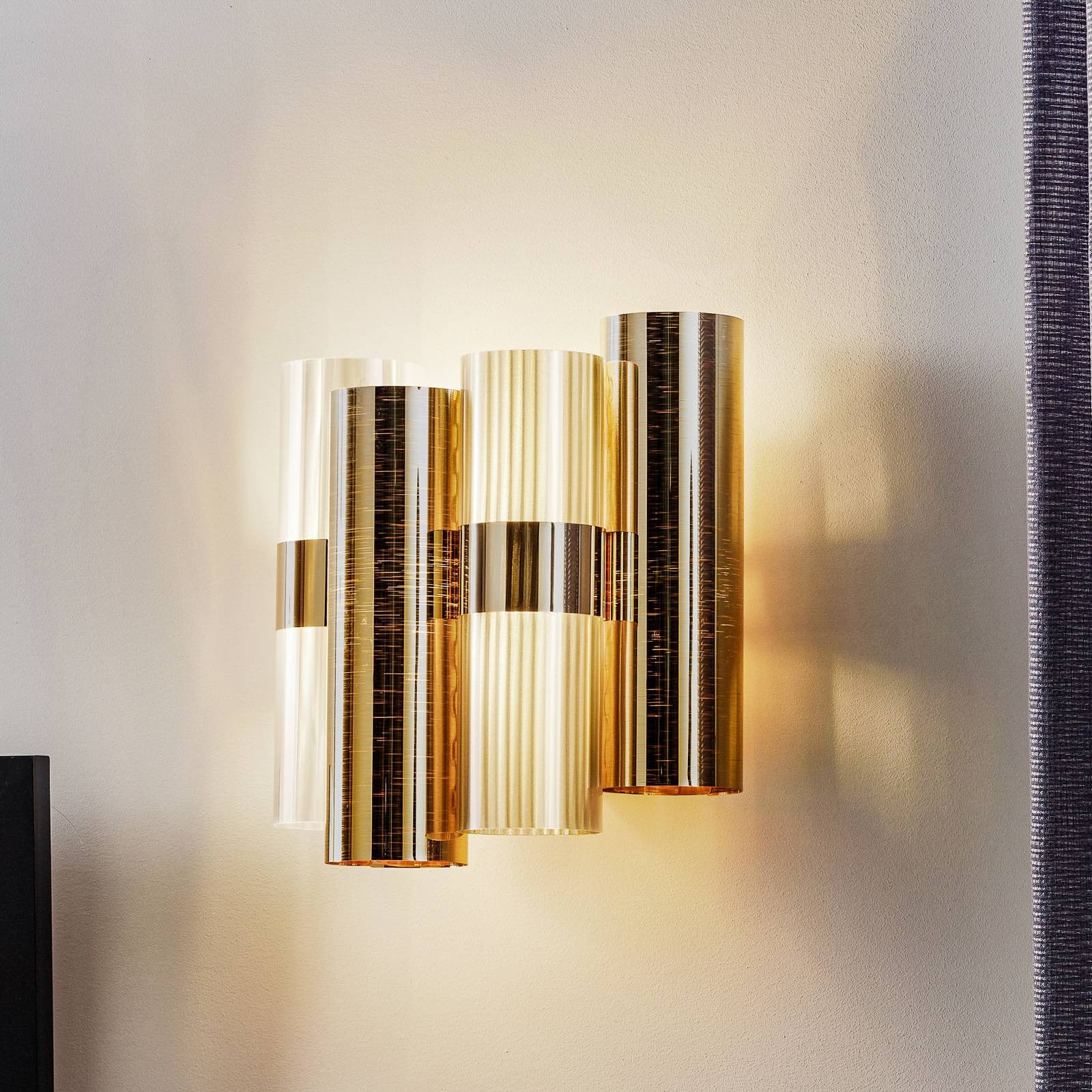 Slamp La Lollo design wandlamp, goud/messing, dimbaar