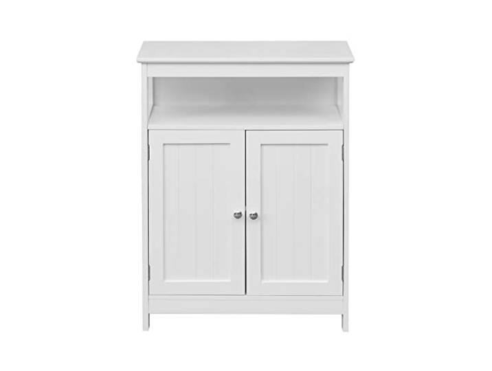 Rebecca Mobili Freistehender Badezimmerschrank, Wäsche-Schrank, Weiß, MDF, 1 Fach 2 Türen, Feuchtigkeitsresistent Platzsparend - Maße: 80 × 60 × 30 cm (HxBxT) - Art. RE6681