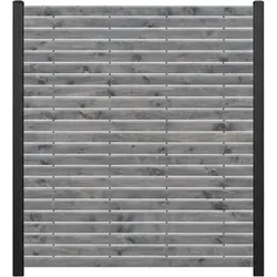 Endorphin, Gartenzaun, Rhombuszaun Kiefer grau 1 Element 180x180cm 2 anthrazit Pfosten 7x7x235cm