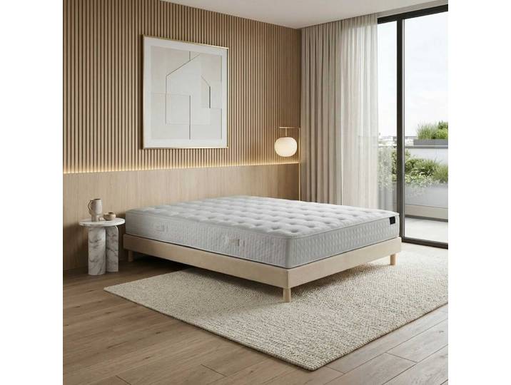 Matelas hybride ensachés selene 2 accueil latex h26 sommier beige