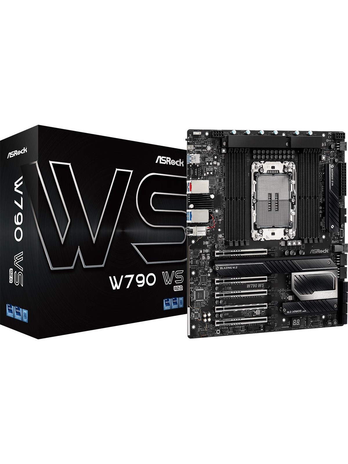 ASRock W790 WS R2.0 Mainboard - Intel W790 - Intel LGA4677 - DDR5 RAM - Extended ATX