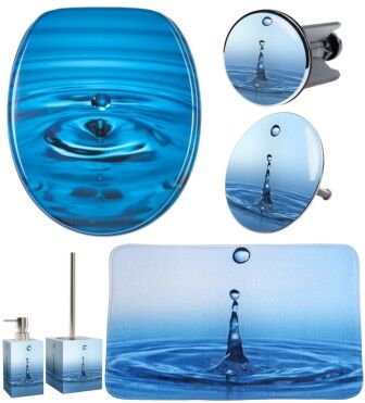 WCShop24 6-teiliges Badezimmer Set Wassertropfen